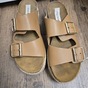 Steve Madden Tan Buckle Sandals